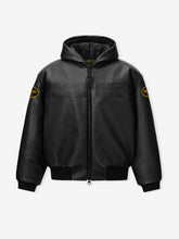 Vanson Essentials Leather Hooded Bomber