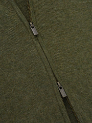 Womens Rib Knit Zip Up Jacket